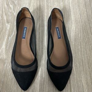Margaux Pointe flats in black with mesh